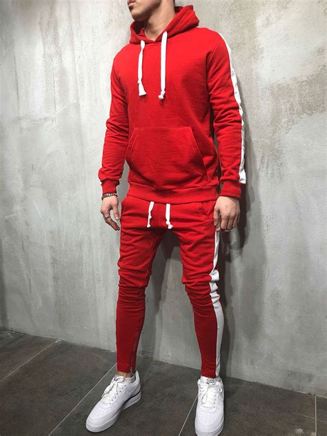 red and white tracksuit men